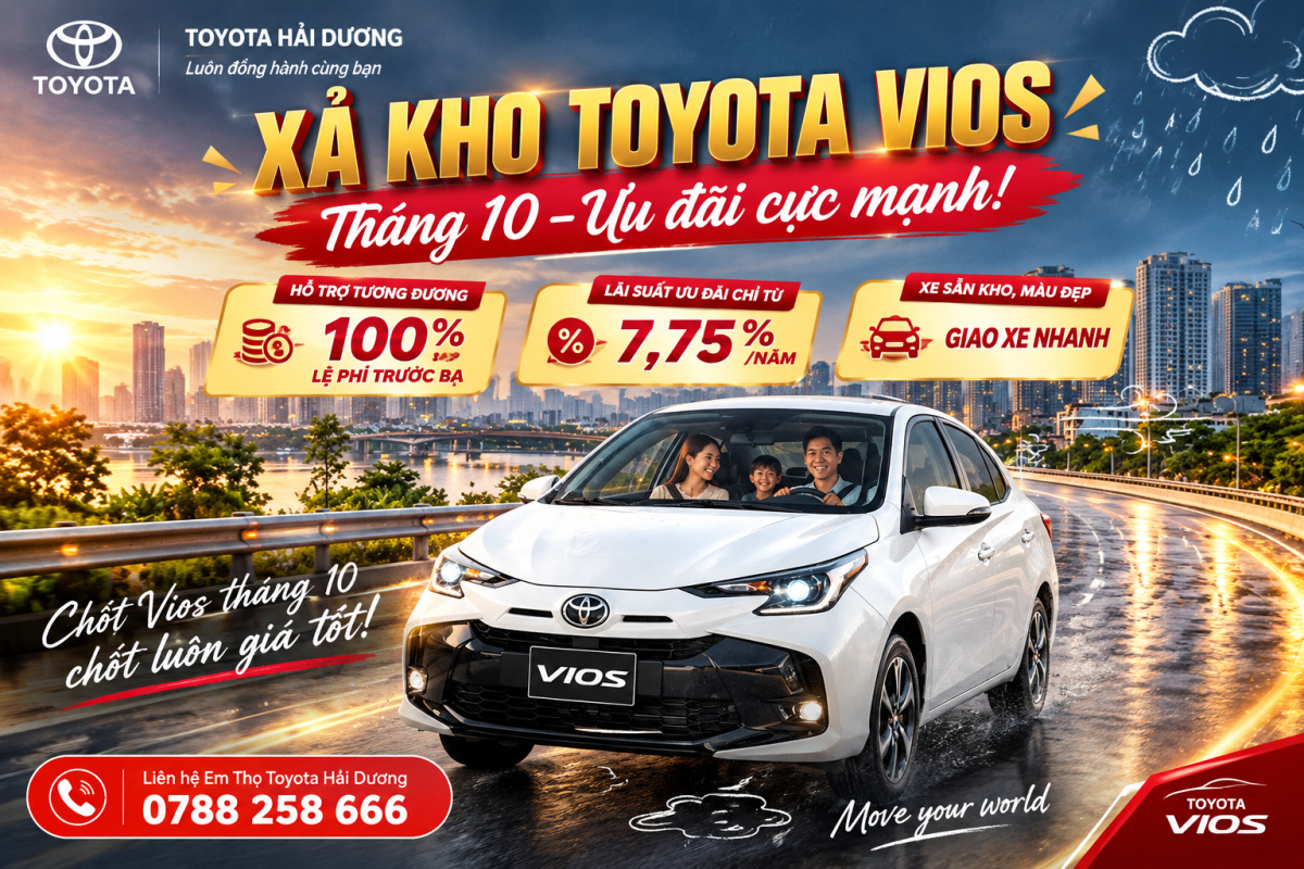 Xả Kho Toyota Vios Tháng 10/2026
